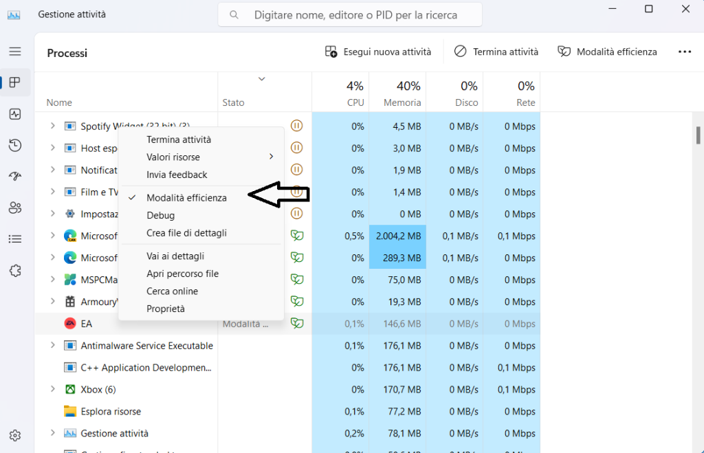 Come Abilitare O Disabilitare La Modalit Efficienza In Windows