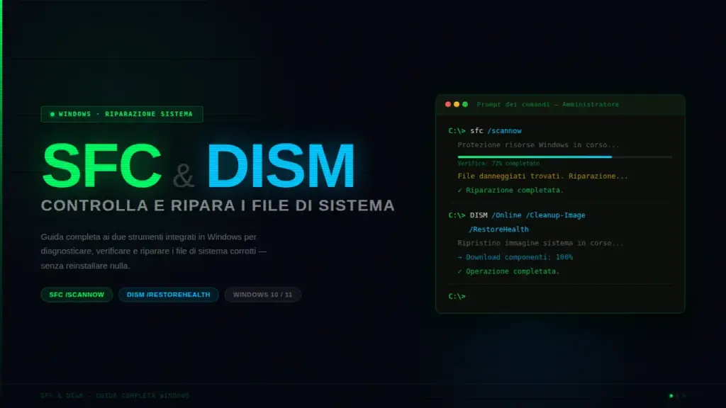 SFC e DISM: come controllare e riparare i file di sistema in Windows
