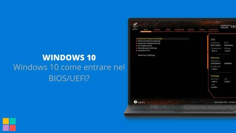 Windows 10 come entrare nel BIOS/UEFI?