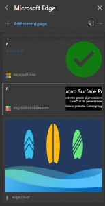 Salvare gli elementi in modo da creare la parola SURF