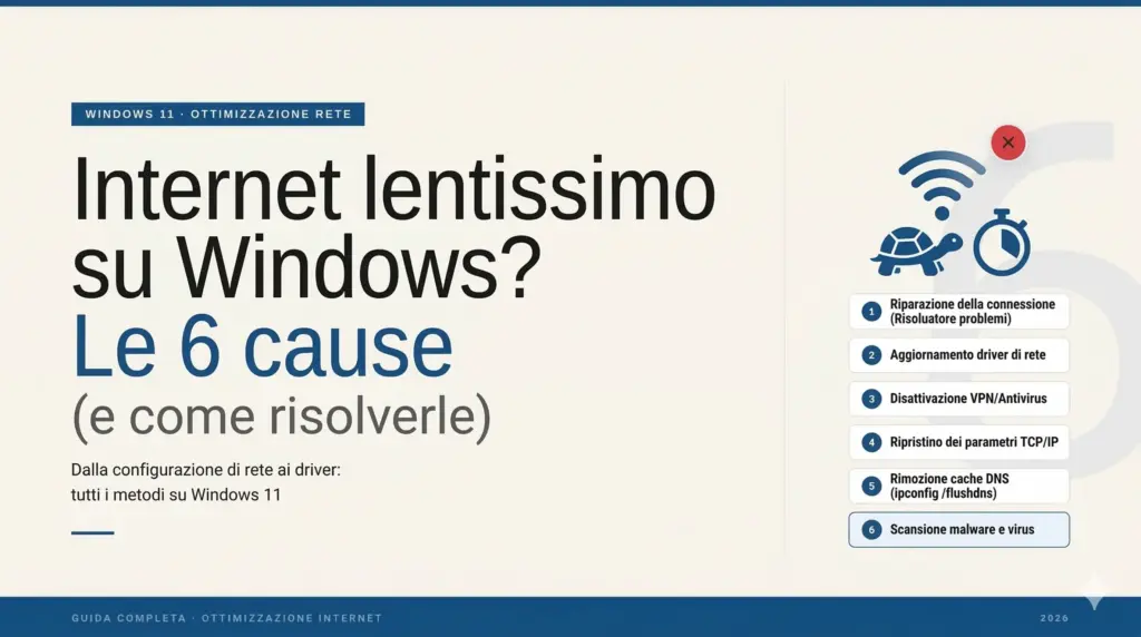Internet lentissimo su Windows? Le 6 cause (e come risolverle)