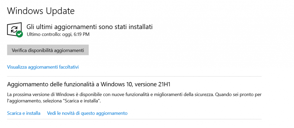 Windows 10 Maggio 2021 Update è disponibile al download