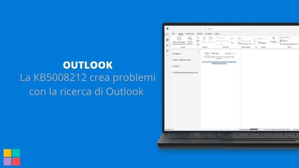 La KB5008212 crea problemi con la ricerca di Outlook