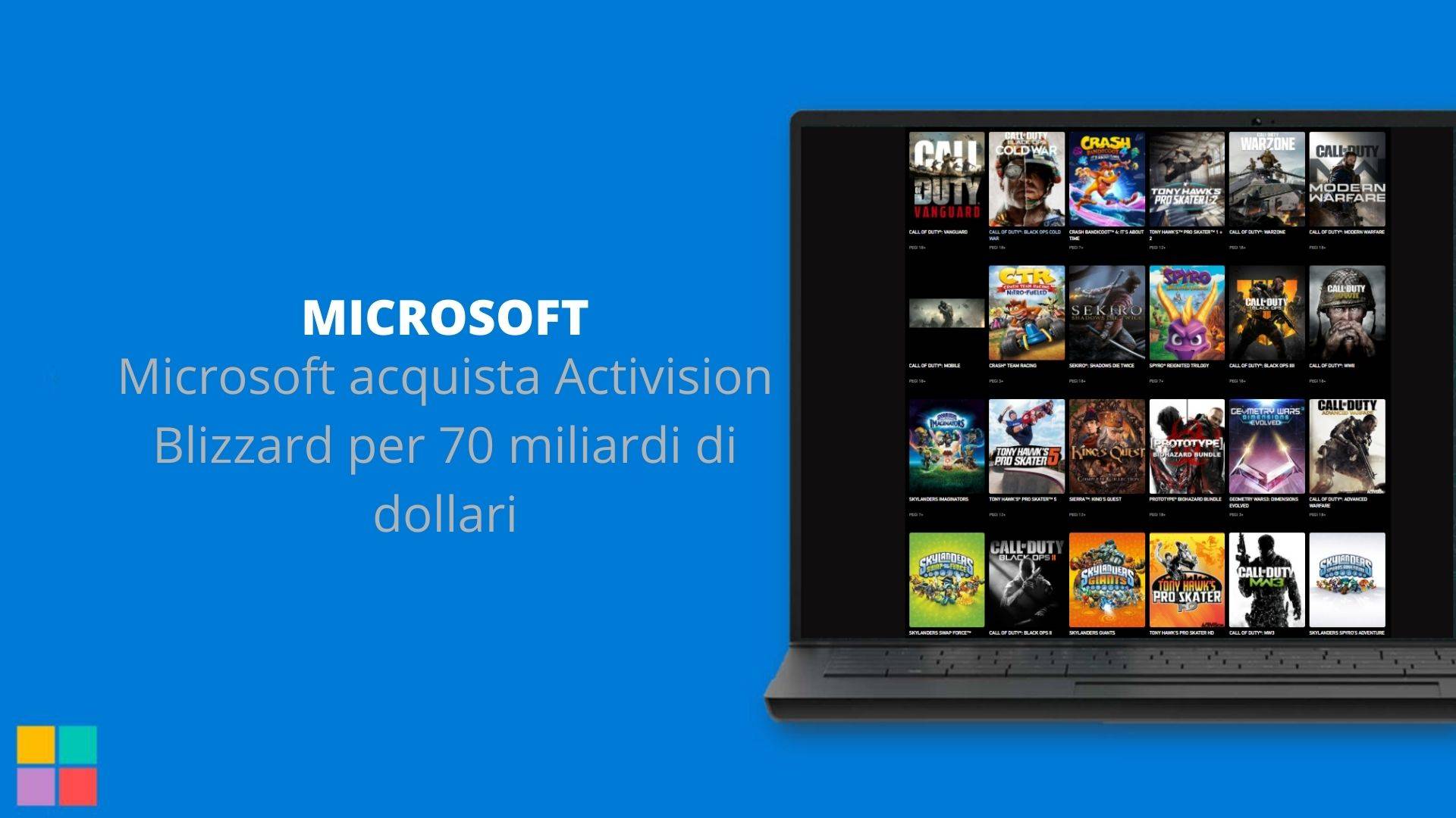 Microsoft acquista Activision Blizzard per 70 miliardi di dollari