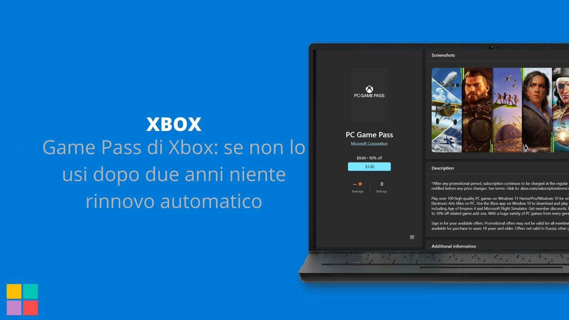 Game Pass di Xbox: se non lo usi dopo due anni niente rinnovo automatico
