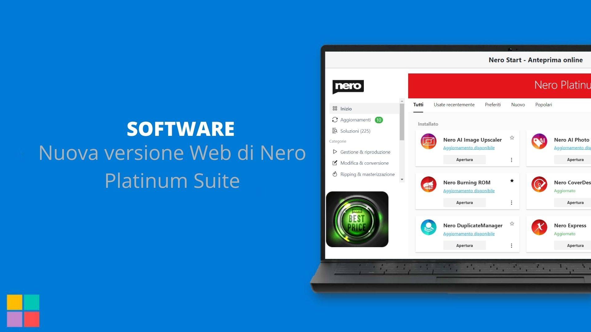 Nuova versione Web di Nero Platinum Suite