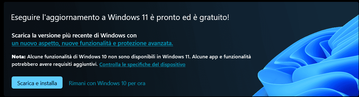 Come aggiornare gratis da Windows 10 a Windows 11