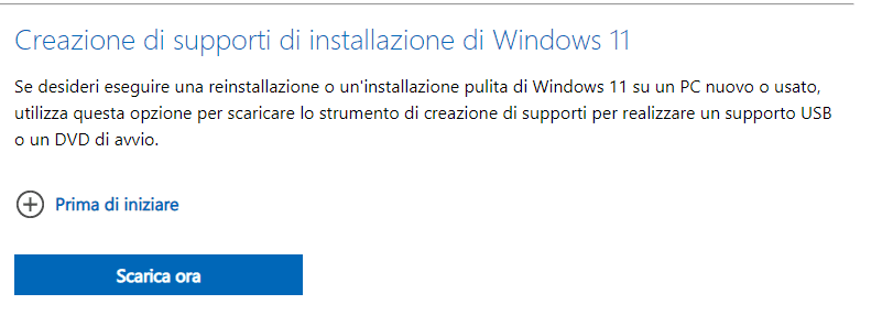 Come creare dei supporti di installazione di Windows 11