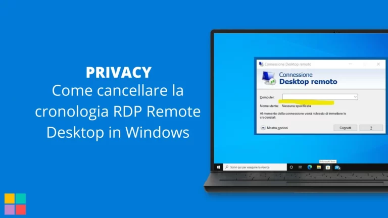 Come cancellare la cronologia RDP Remote Desktop in Windows