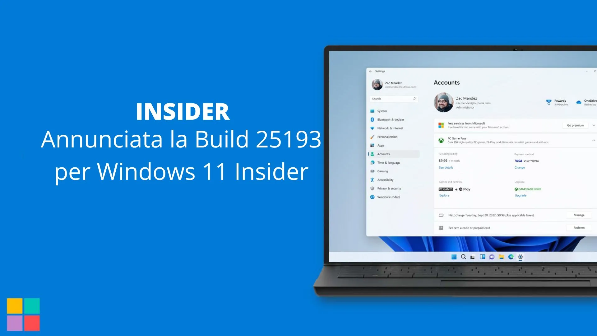 Annunciata la Build 25193 per Windows 11 Insider