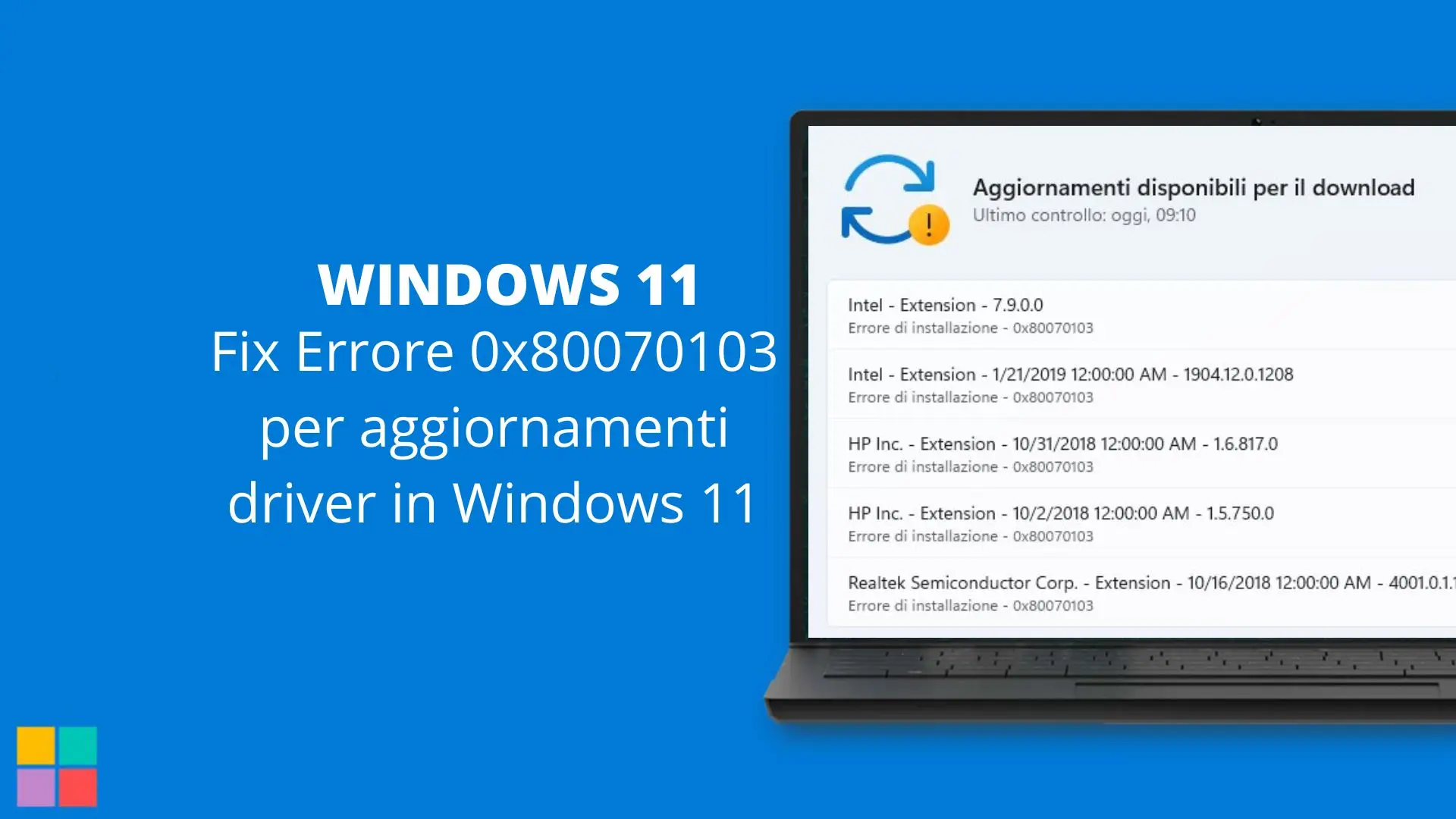 Fix Errore 0x80070103 per aggiornamenti driver in Windows 11
