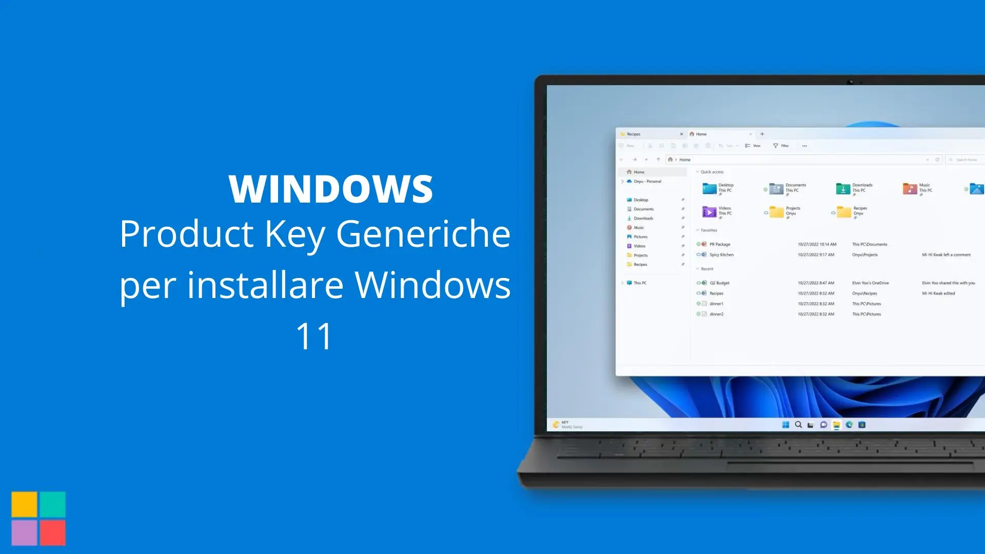 Product Key Generiche per installare Windows 11