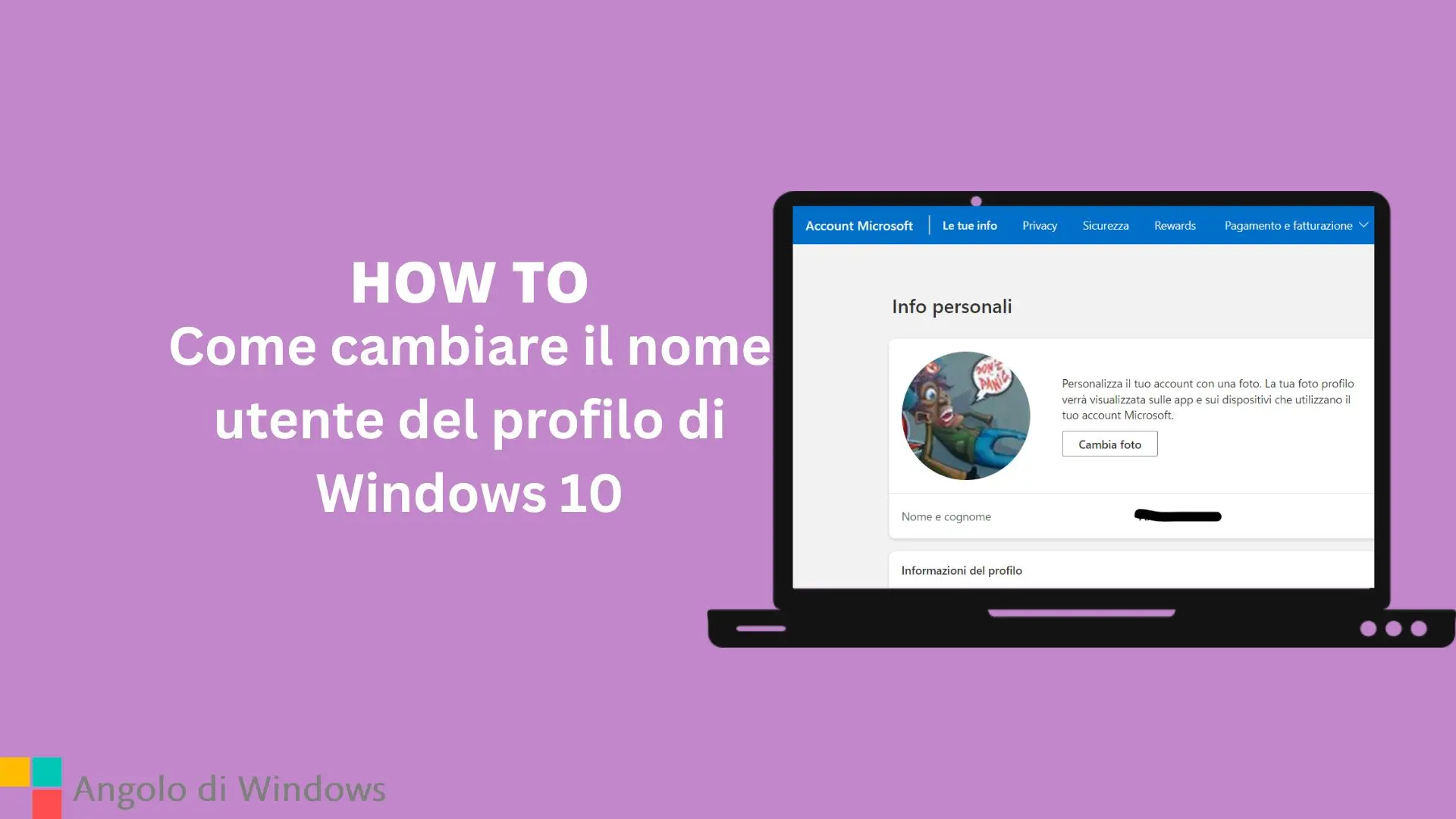 Come cambiare il nome utente del profilo di Windows 10