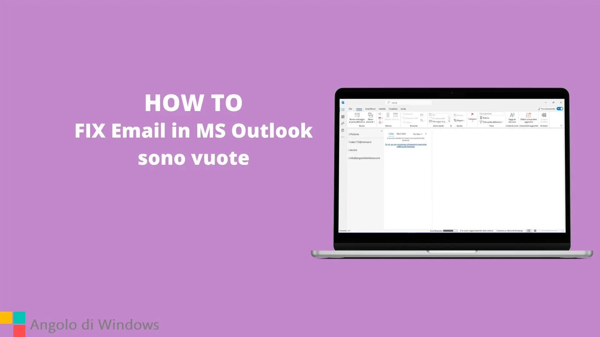 fix Email in MS Outlook sono vuote