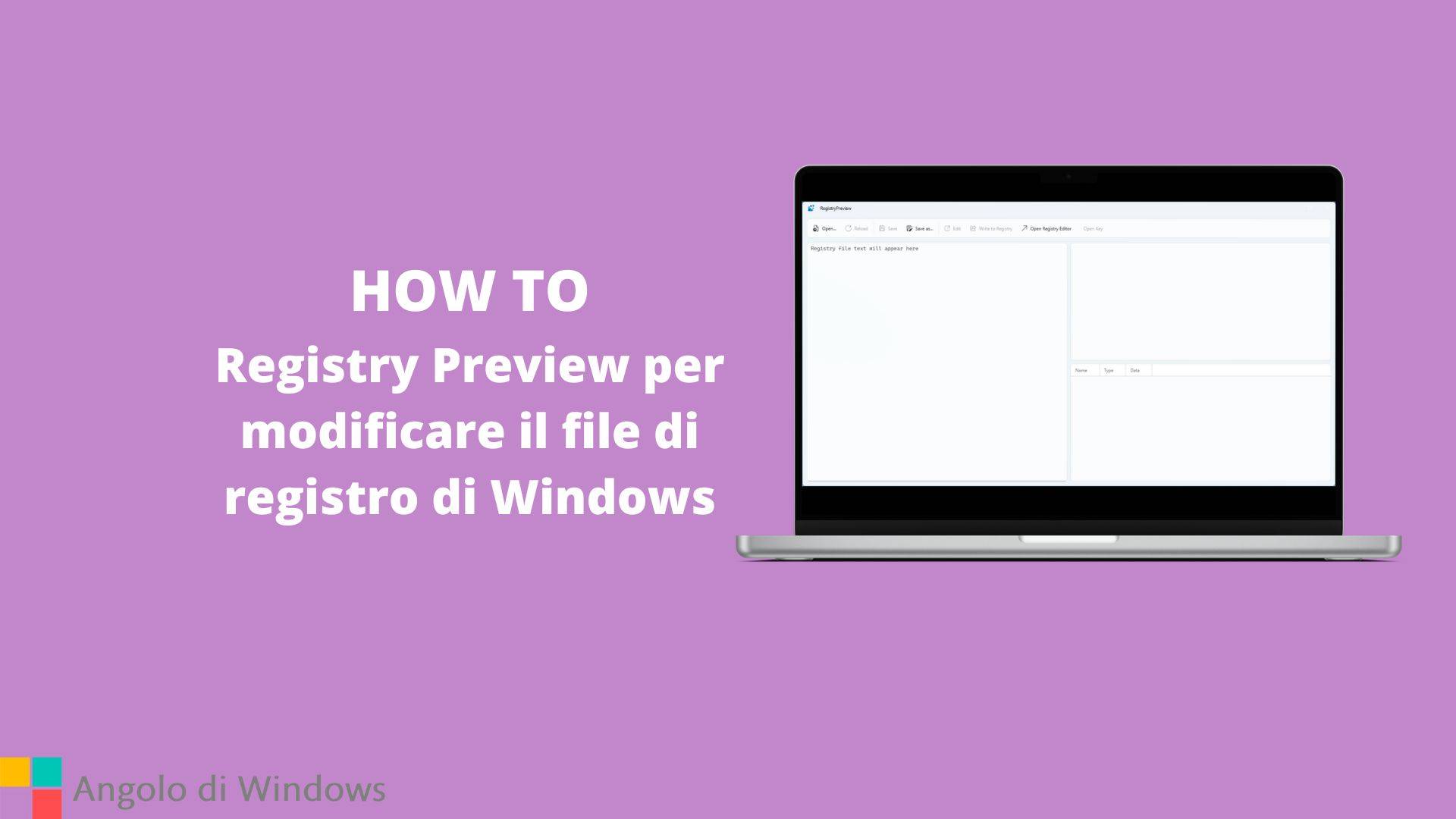 Registry Preview per modificare il file di registro di Windows