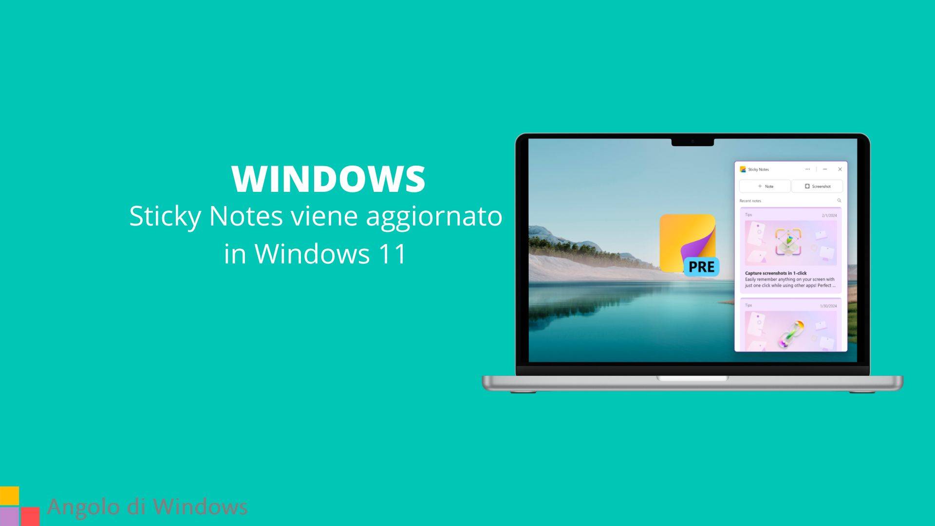 Sticky Notes viene aggiornato in Windows 11