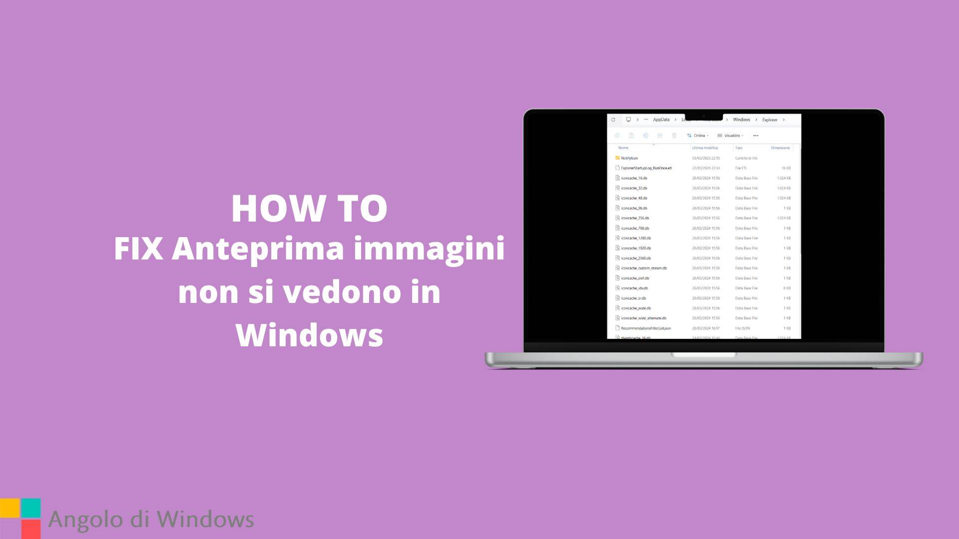 Anteprima immagini non si vedono in Windows