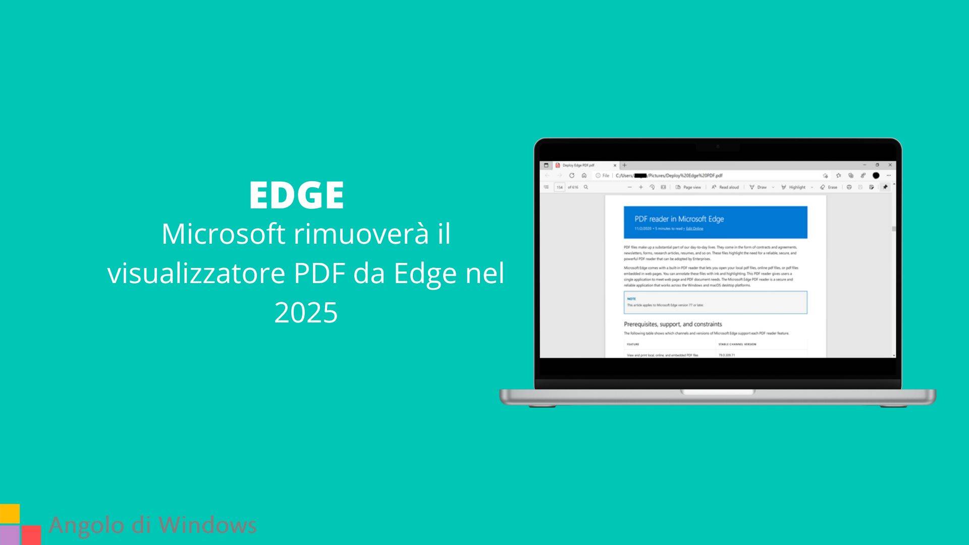 Microsoft rimuoverà il visualizzatore PDF da Edge nel 2025