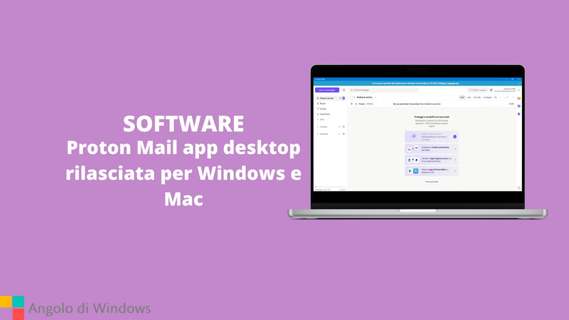 Proton Mail app desktop rilasciata per Windows e Mac