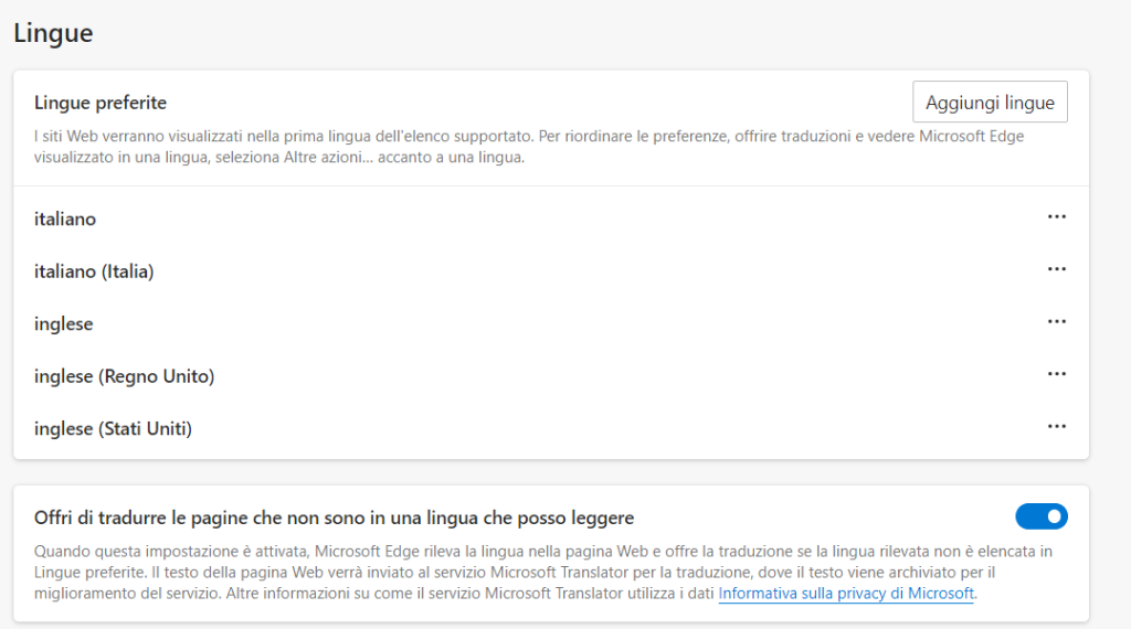 FIX Edge non traduce più le pagine