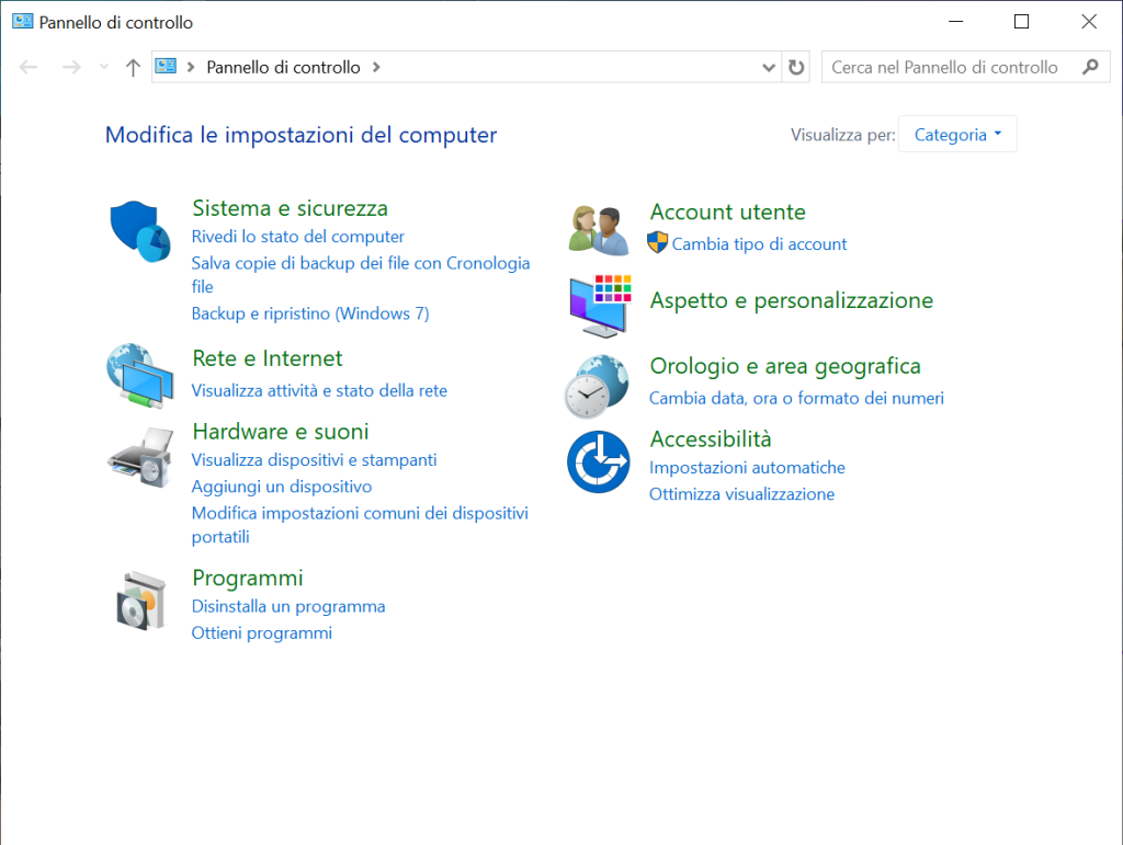 come trovare le impostazioni nel pannello di controllo di windows 11