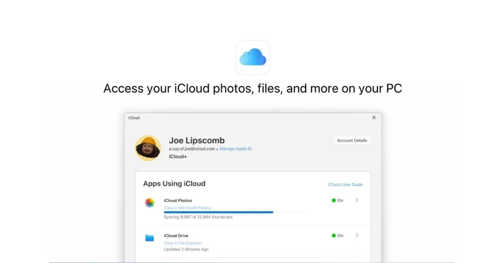 App iCloud per Windows