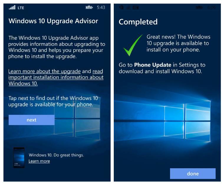 Windows 10 Mobile Upgrade Advisor Beta 01 Story