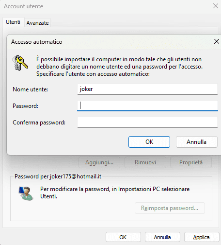 HOW TO Accesso Automatico Senza Password Windows 11