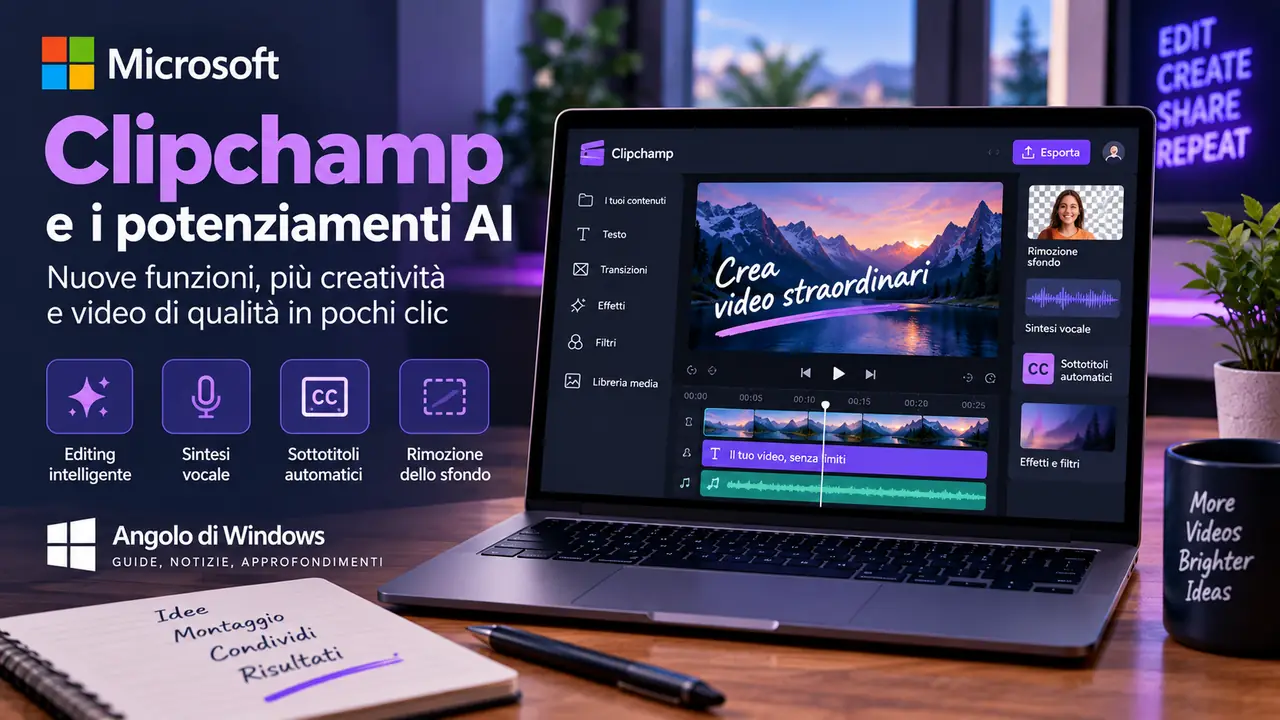 Microsoft Clipchamp e i potenziamenti AI Microsoft Clipchamp e i potenziamenti AI