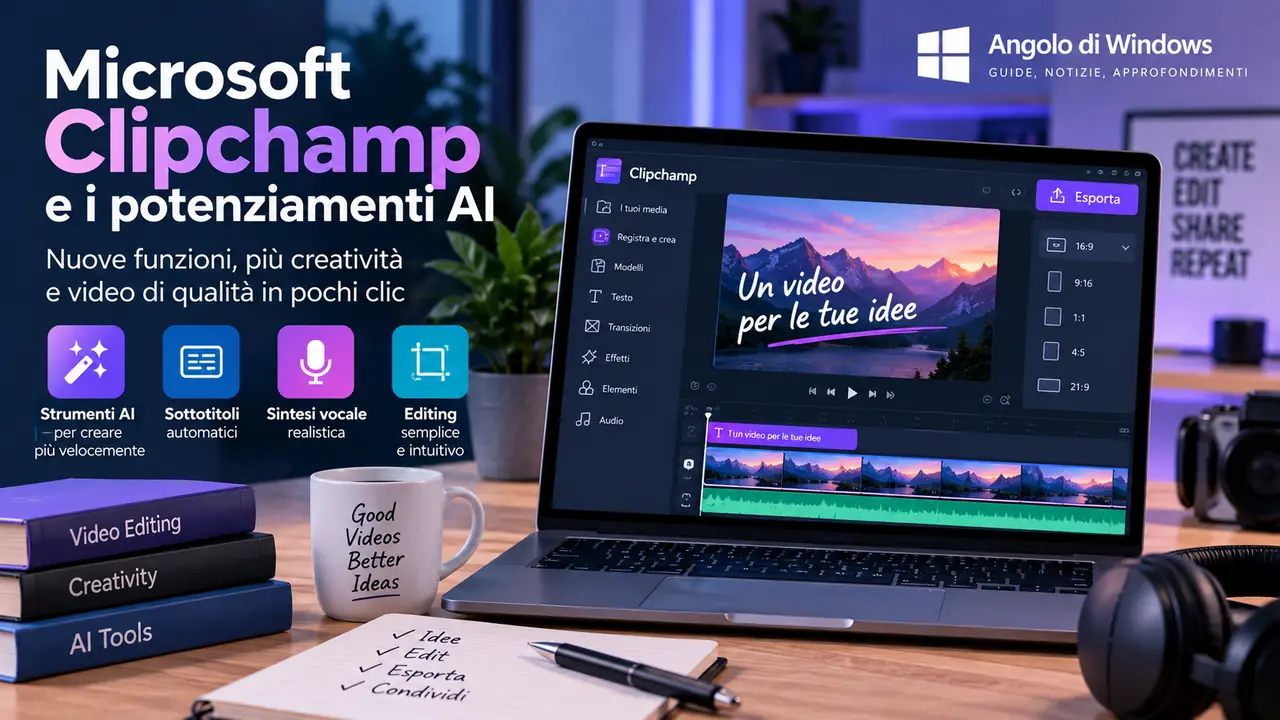 Microsoft Clipchamp e i potenziamenti AI Microsoft Clipchamp e i potenziamenti AI