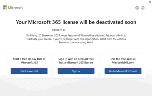 fix microsoft 365 app office disattivate 