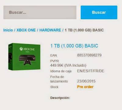 Xbox One 1tb Spanish Listing 1