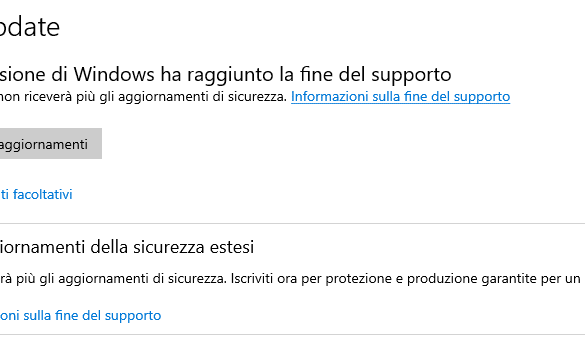 fine del supporto