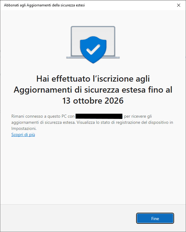 programma ESU (Extended Security Updates) per Windows 10 Gratis