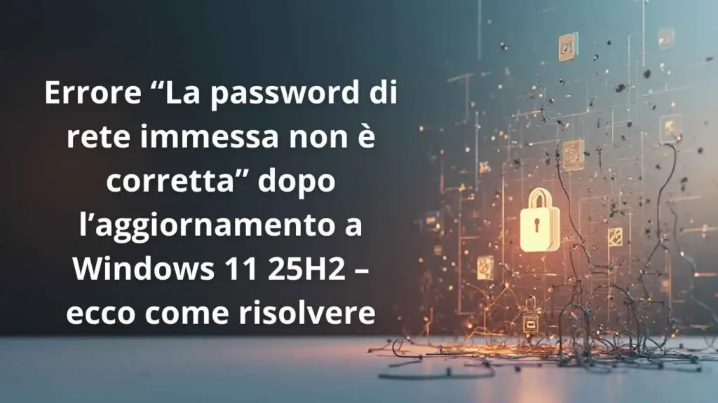 La password di rete immessa non è corretta 25h2
