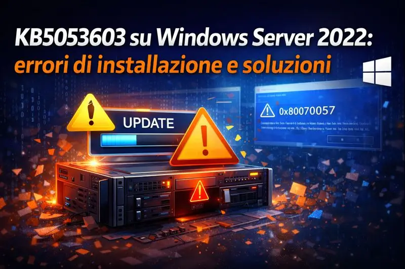 KB5053603 su Windows Server 2022: errori di installazione e soluzioni