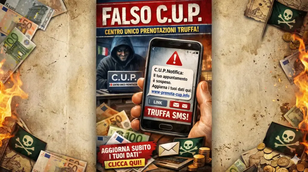 Attenzione! La truffa SMS "C.U.P. Centro Unico Polivalente" sta colpendo migliaia di italiani: non richiamate il numero dello SMS!