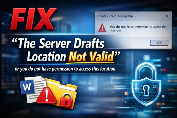 FIX "The Server Drafts Location Not Valid” or you do not have permission to access this location.