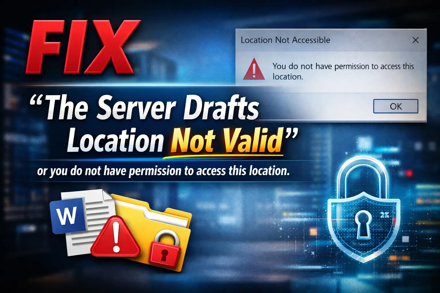 FIX "The Server Drafts Location Not Valid” or you do not have permission to access this location.