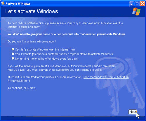Windows XP Activation