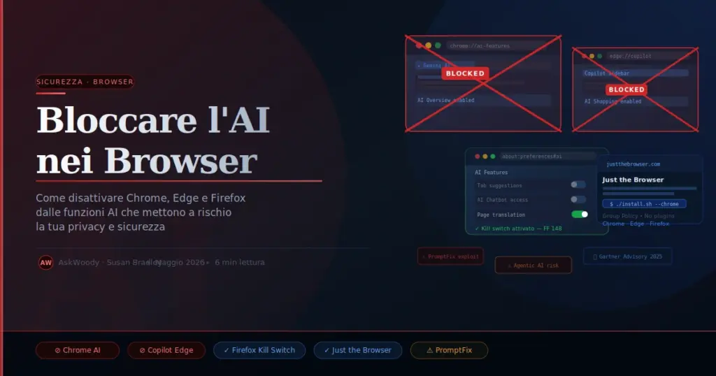 Bloccare AI nei Browser: La Guida Pratica per Chrome, Edge e Firefox