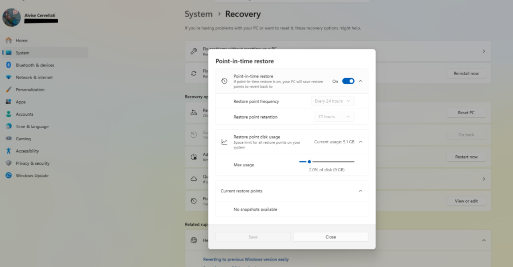 Microsoft ha rilasciato KB5095093 per Windows 11 24H2 e 25H2: la novità più importante è il ripristino Point-in-Time, una nuova funzione di recovery