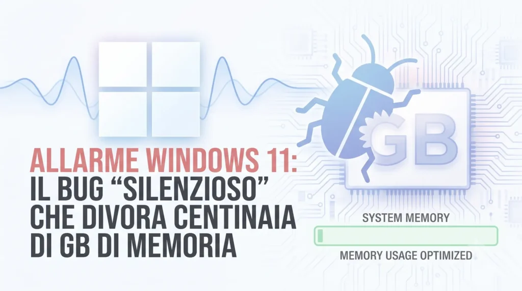 Allarme Windows 11: Il Bug "Silenzioso" che divora centinaia di GB di memoria