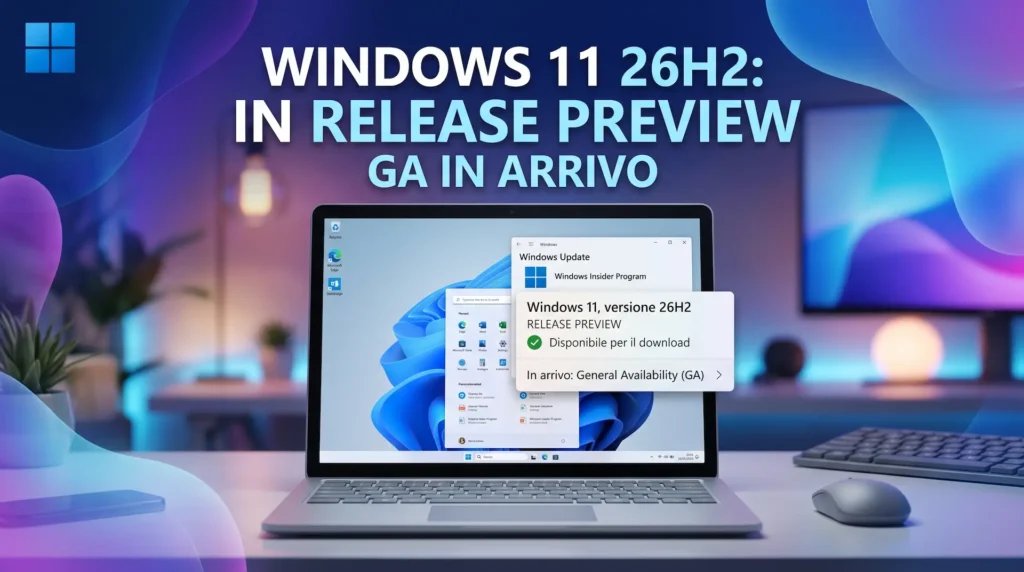 Windows 11 26H2: in Release Preview, GA in arrivo