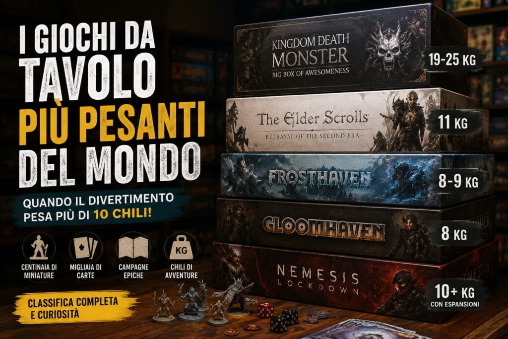 I giochi da tavolo più pesanti del mondo: quando una scatola pesa come una valigia