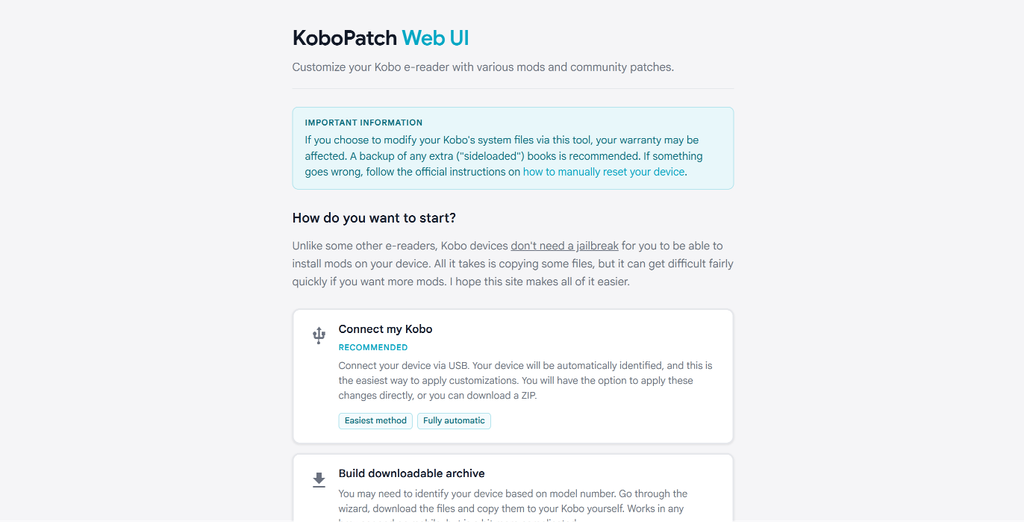 Modding Kobo con un click: la guida al Web UI di Nico Verbruggen