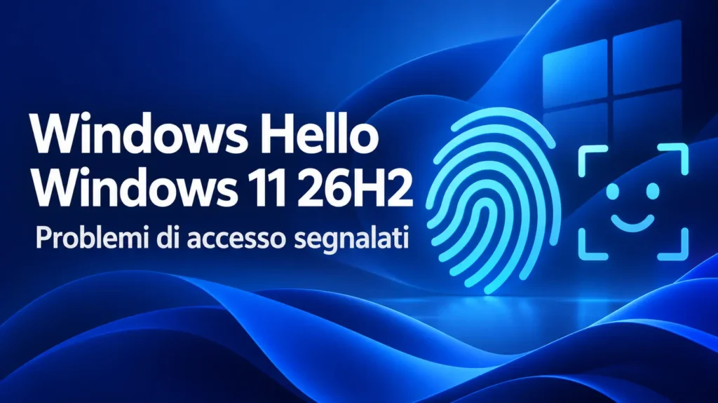 Windows Hello issues in Windows 11 26H2