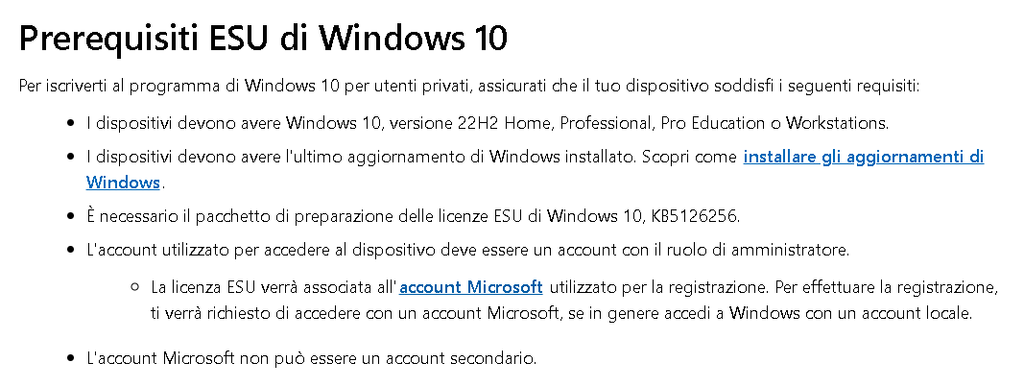 Windows 10: fine supporto e aggiornamenti ESU fino al 2027 Windows 10: fine supporto e aggiornamenti ESU fino al 2027